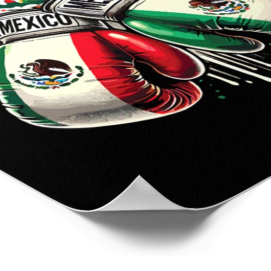 Mexicaanse Boxing Pride Handschoenen Sport Design Poster (Hoek)