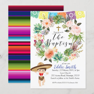 Mexicaanse Boy Baptism Invitation card Kaart