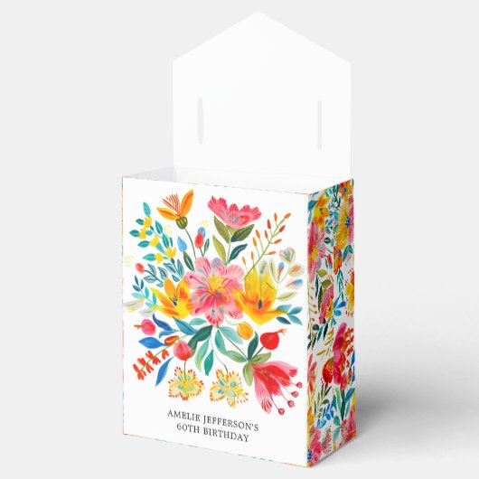 Mexicaanse Bright Floral Fiesta Verjaardag Bedankdoosjes (Geopend)