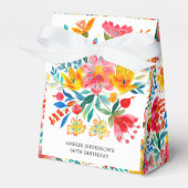 Mexicaanse Bright Floral Fiesta Verjaardag Bedankdoosjes (Voorkant Zijde)