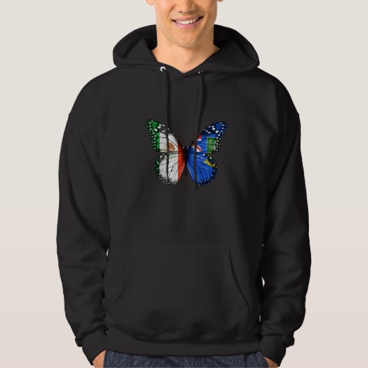 Mexicaanse Britse Maagd Islanders Flag Butterfly Hoodie (Voorkant)
