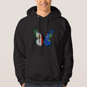 Mexicaanse Britse Maagd Islanders Flag Butterfly Hoodie