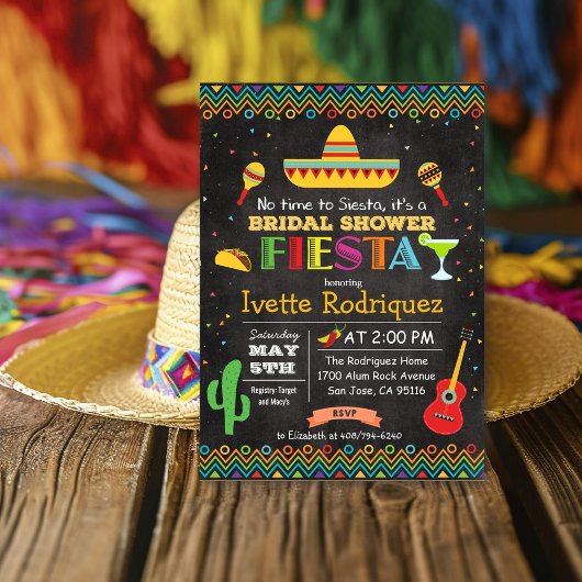Mexicaanse bruids douche krijt uitnodiging Fiesta