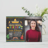 Mexicaanse bruidsfeest foto uitnodiging Fiesta (Staand voorkant)