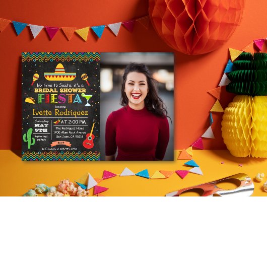 Mexicaanse bruidsfeest foto uitnodiging Fiesta