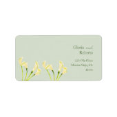 Mexicaanse bruiloft Calla Lily Green retouradres Etiket (Voorkant)