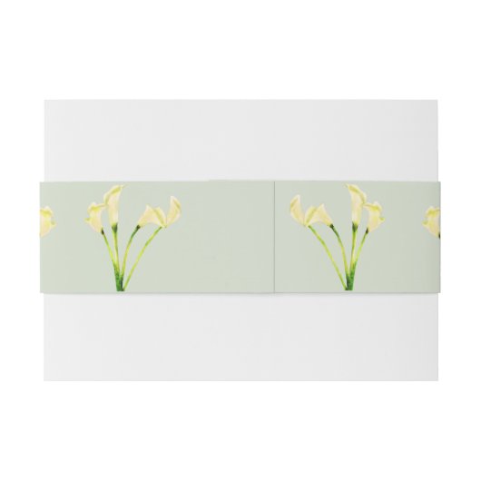 Mexicaanse bruiloft Calla Lily & Groene Romantisch Uitnodigingen Wikkel (Achterkant Voorbeeld)