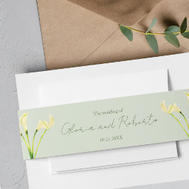 Mexicaanse bruiloft Calla Lily & Groene Romantisch Uitnodigingen Wikkel