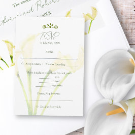 Mexicaanse bruiloft Calla Lily RSVP-kaart RSVP Kaartje