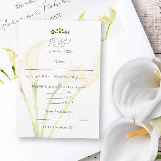 Mexicaanse bruiloft Calla Lily RSVP-kaart RSVP Kaartje