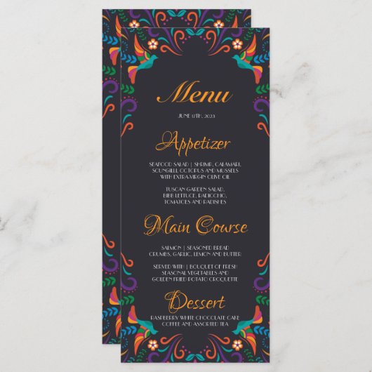 Mexicaanse bruiloft Custom Menu (Voorkant / Achterkant)