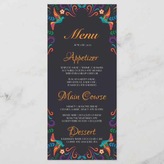 Mexicaanse bruiloft Custom Menu (Voorkant)