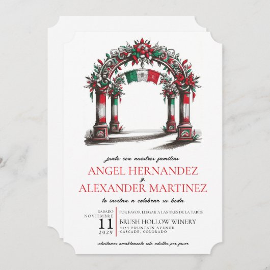 Mexicaanse bruiloft kaart (Voorkant / Achterkant)