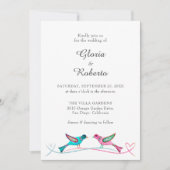 Mexicaanse Bruiloft Lovebirds Folk Boho Rustic Kaart (Voorkant)