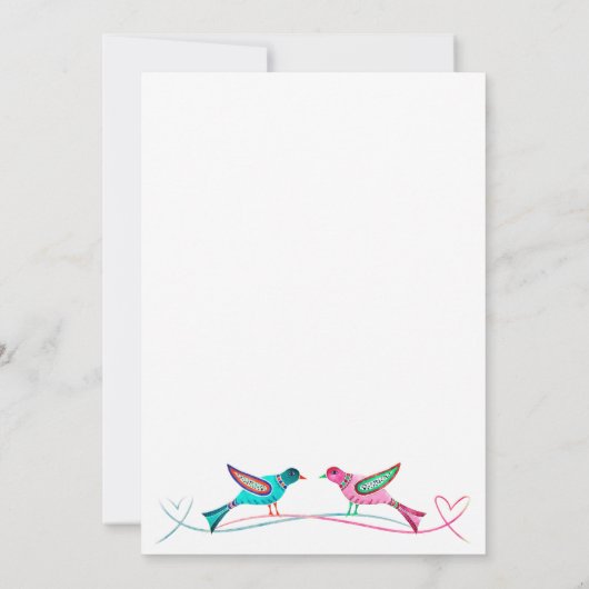 Mexicaanse Bruiloft Lovebirds Folk Boho Rustic Kaart (Achterkant)