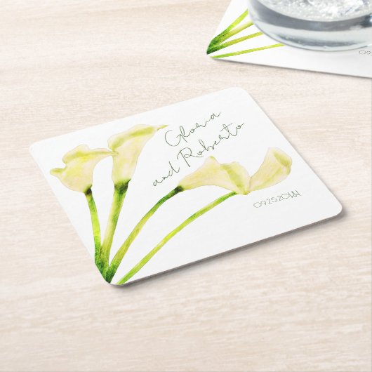 Mexicaanse bruiloft repetitie diner Calla Lily Kartonnen Onderzetters (Schuin)