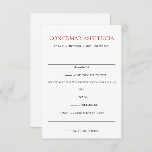 Mexicaanse bruiloft RSVP kaartje (Voorkant / Achterkant)