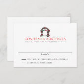 Mexicaanse bruiloft RSVP kaartje (Voorkant / Achterkant)