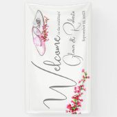 Mexicaanse bruiloft Sombrero Floral Groot welkomst Spandoek (Verticaal)