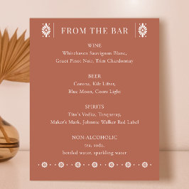 Mexicaanse bruiloft Terra Cotta Bar Sign Reclamebord Met Voetstuk