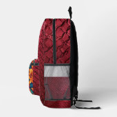 Mexicaanse burgundy bloemenprint, genaaide tas (Rechts)