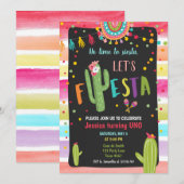 Mexicaanse Cactus 1e Fiesta Birthday Kaart (Voorkant / Achterkant)