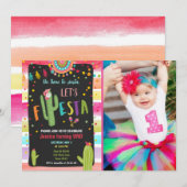 Mexicaanse Cactus 1e verjaardag Kaart (Voorkant / Achterkant)