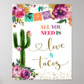 Mexicaanse cactus alles wat je nodig hebt is liefd poster (Voorkant)