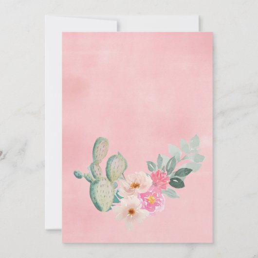 Mexicaanse Cactus Baby shower per post Kaart (Achterkant)