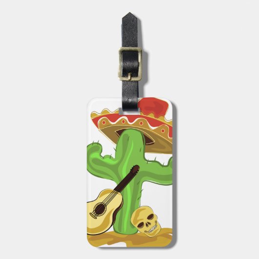 Mexicaanse Cactus Bagagelabel (Voorkant verticaal)