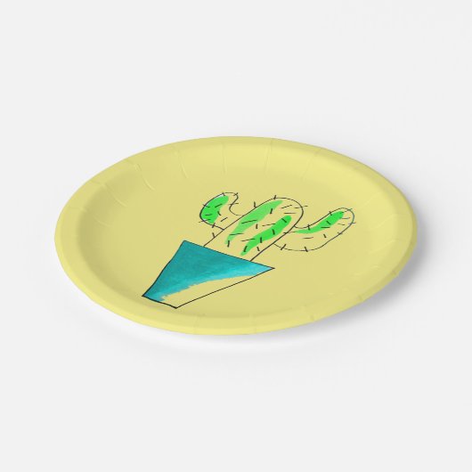 Mexicaanse cactus diner papieren bordje (Gekanteld)