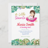 Mexicaanse Cactus Fiesta 1e geboorthday Girl Kaart (Voorkant)