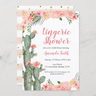 Mexicaanse Cactus Floral Lingerie Shower Kaart