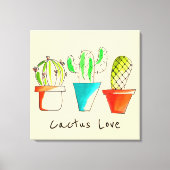 Mexicaanse cactus houden van schattige woestijnkun canvas afdruk (Voorkant)