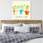 Mexicaanse cactus houden van schattige woestijnkun canvas afdruk (Insitu (Slaapkamer))