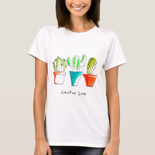 Mexicaanse cactus houden van tekenkunst t-shirt (Voorkant)