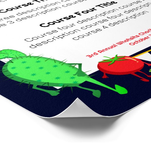 Mexicaanse cactus maïs diner party catering menu poster (Hoek)