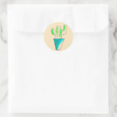 Mexicaanse cactus plant art ronde sticker (Tas)