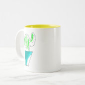Mexicaanse cactus plant art tweekleurige koffiemok (Voorkant links)