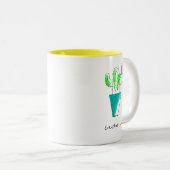 Mexicaanse cactus plant art tweekleurige koffiemok (Voorkant rechts)