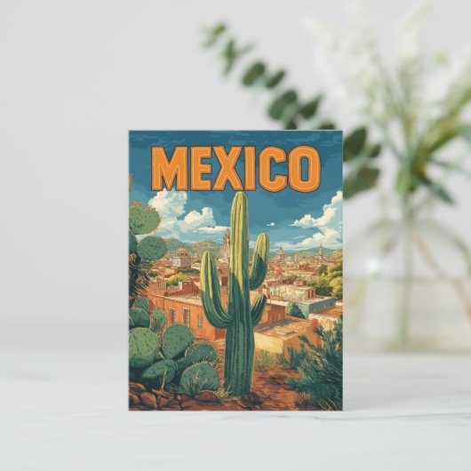  Mexicaanse Cactus Reizen Briefkaart (Staand voorkant)