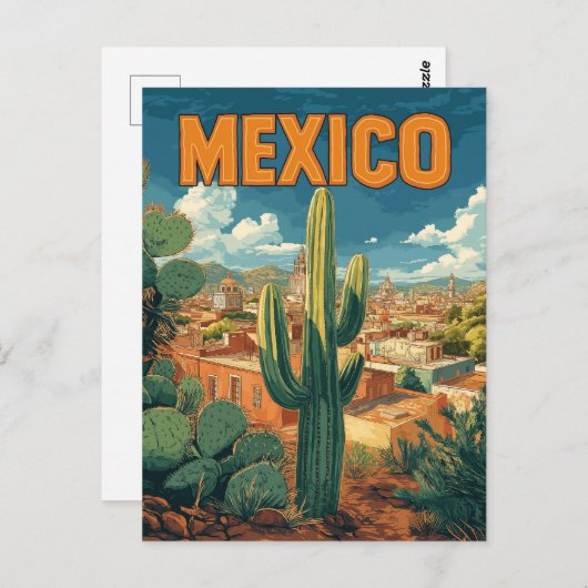  Mexicaanse Cactus Reizen Briefkaart (Voorkant / Achterkant)