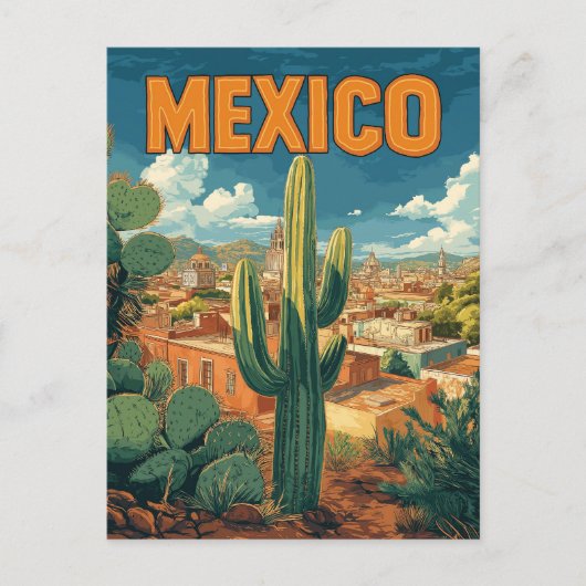  Mexicaanse Cactus Reizen Briefkaart (Voorkant)