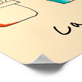 Mexicaanse cactus schattige illustratie kunst poster (Hoek)