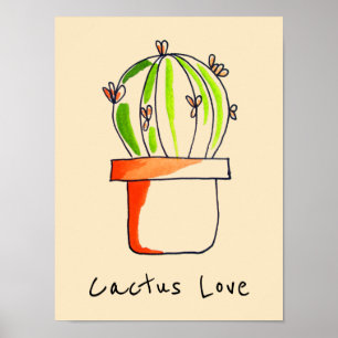 Mexicaanse cactus schattige illustratie kunst poster