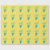 Mexicaanse cactus schattige saguaro-kunst cadeaupapier (Vlak)