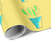 Mexicaanse cactus schattige saguaro-kunst cadeaupapier (Rol Hoek)