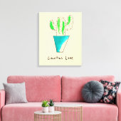 Mexicaanse cactus schattige saguaro-kunst canvas afdruk (Insitu (Woonkamer))