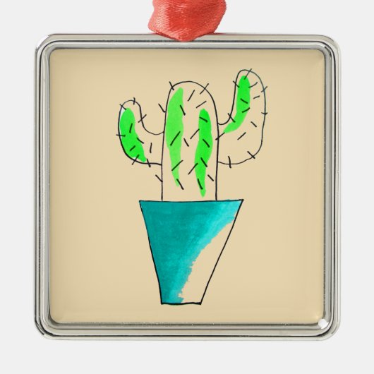 Mexicaanse cactus schattige saguaro-kunst metalen ornament (Voorkant)