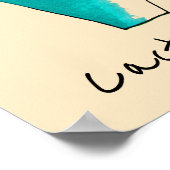 Mexicaanse cactus schattige saguaro-kunst poster (Hoek)